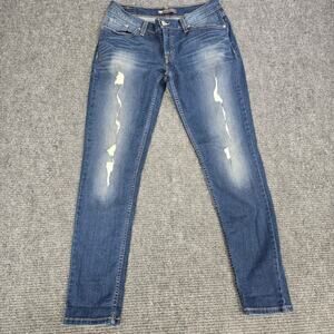 Levi's 524 Too Superlow Jeans Womens 30x31 Blue Distressed Low Rise Y2K Straight